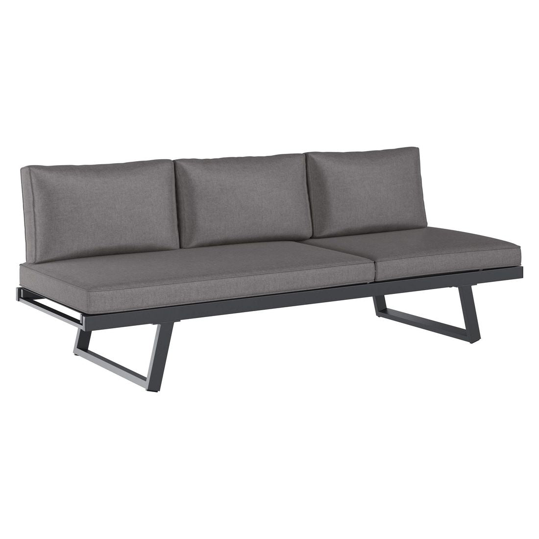 Hagesofa Lucca aluminium/olefin 200 cm antrasitt bakside