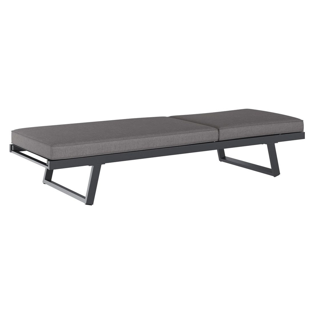 Hagesofa Lucca aluminium/olefin 200 cm antrasitt med relaxfunksjon