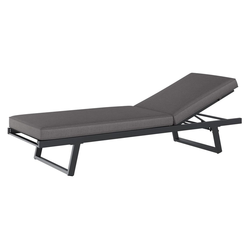 Hagesofa Lucca aluminium/olefin 200 cm antrasitt sett fra siden