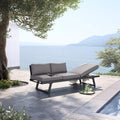 Hagesofa Lucca aluminium polyester 200 cm antrasitt forfra