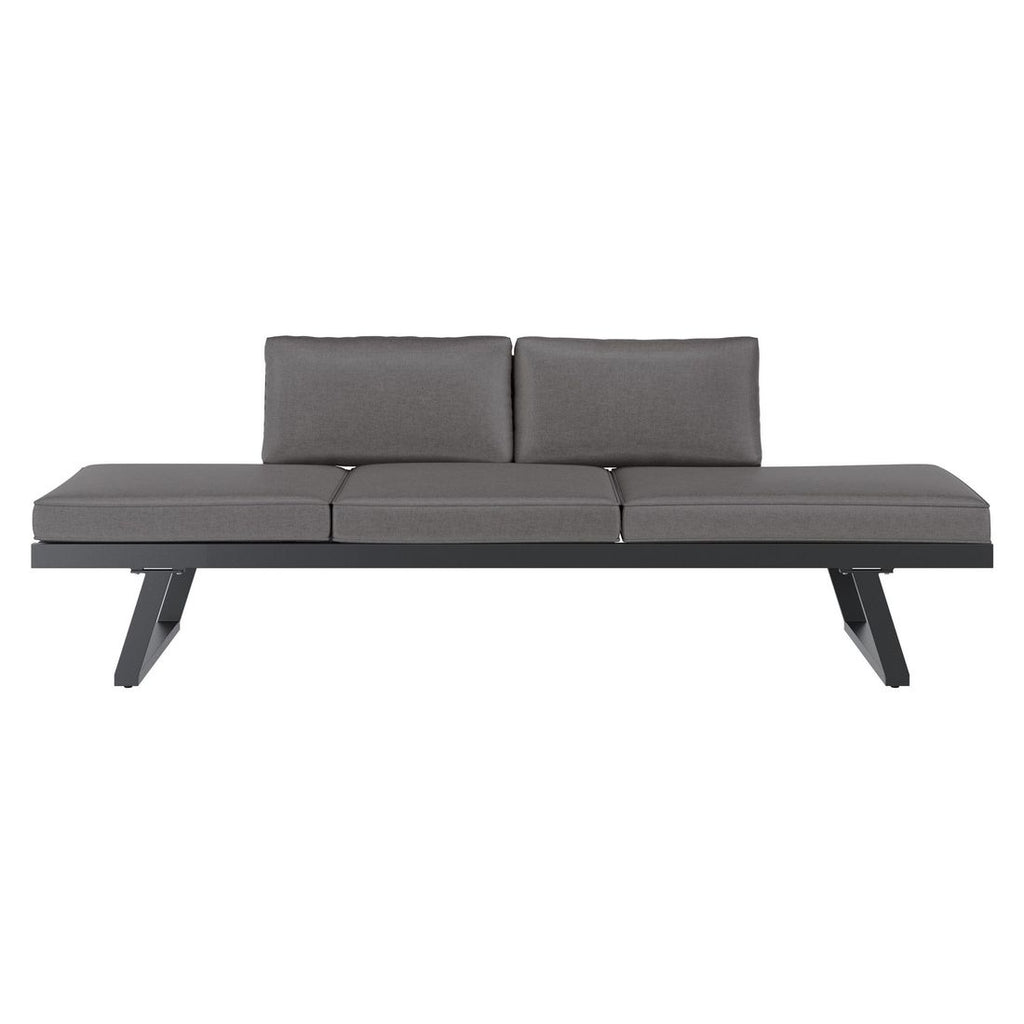 Hagesofa Lucca aluminium/polyester 200 cm antrasitt - OUTLIV.