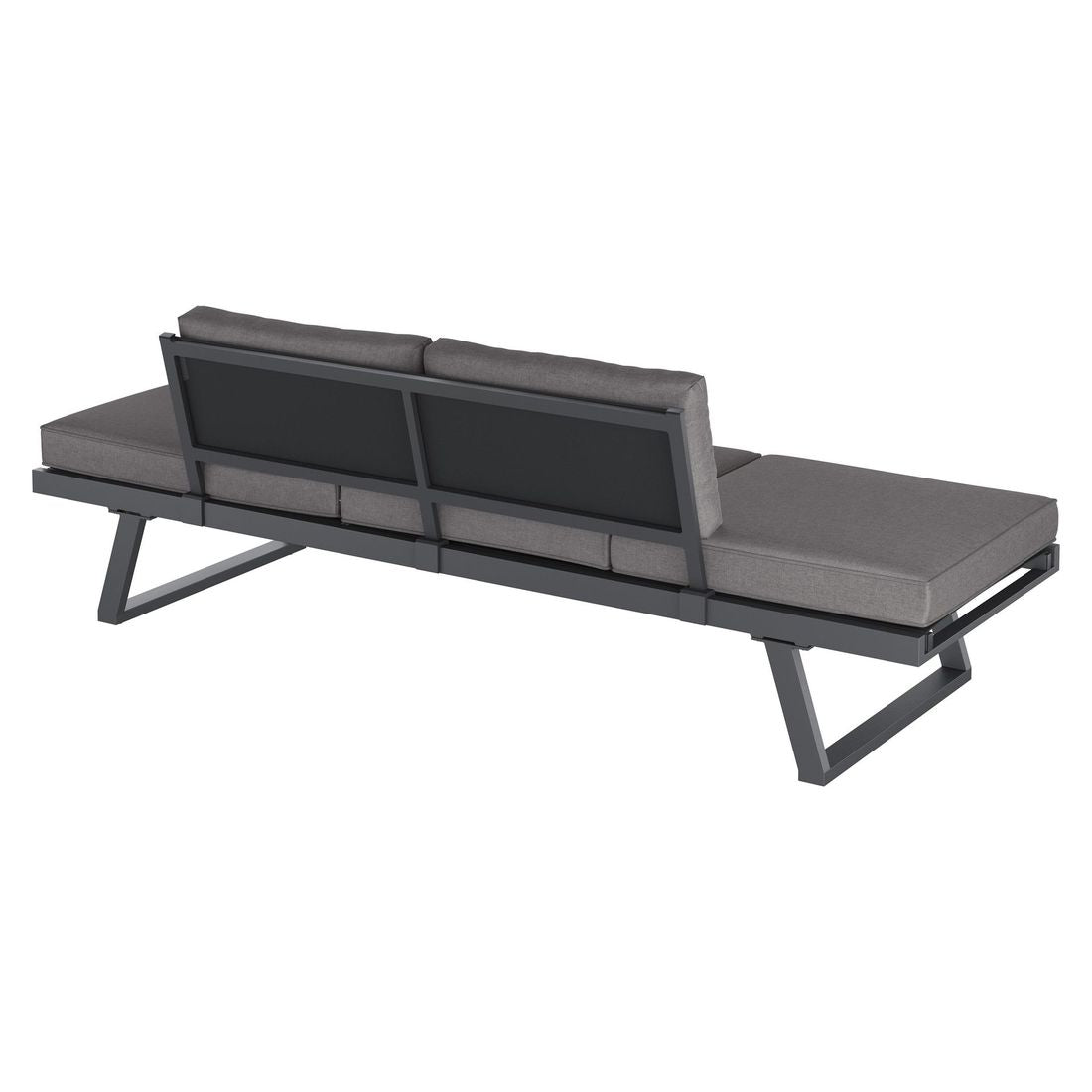 Hagesofa Lucca aluminium/polyester 200 cm antrasitt - OUTLIV.