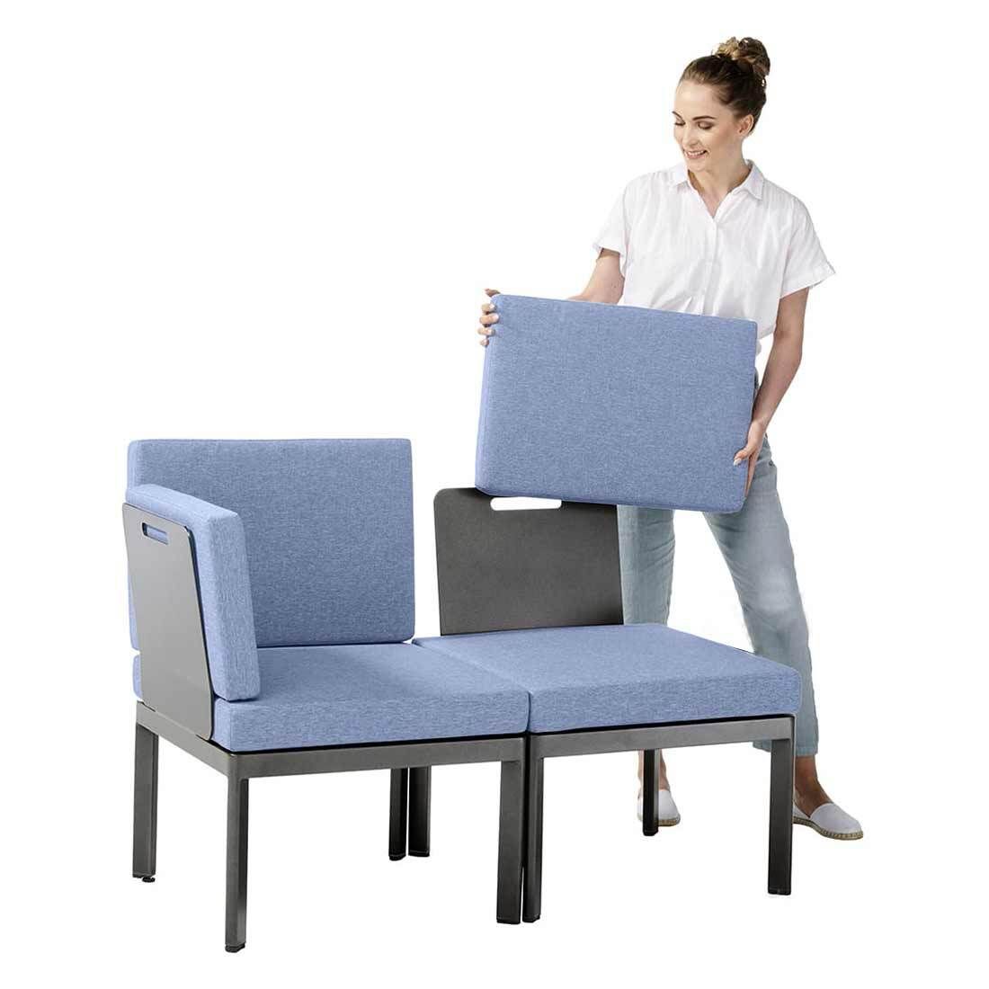 Detalj av Hagesofa Lugo aluminium/Sunproof - Sieger stoff