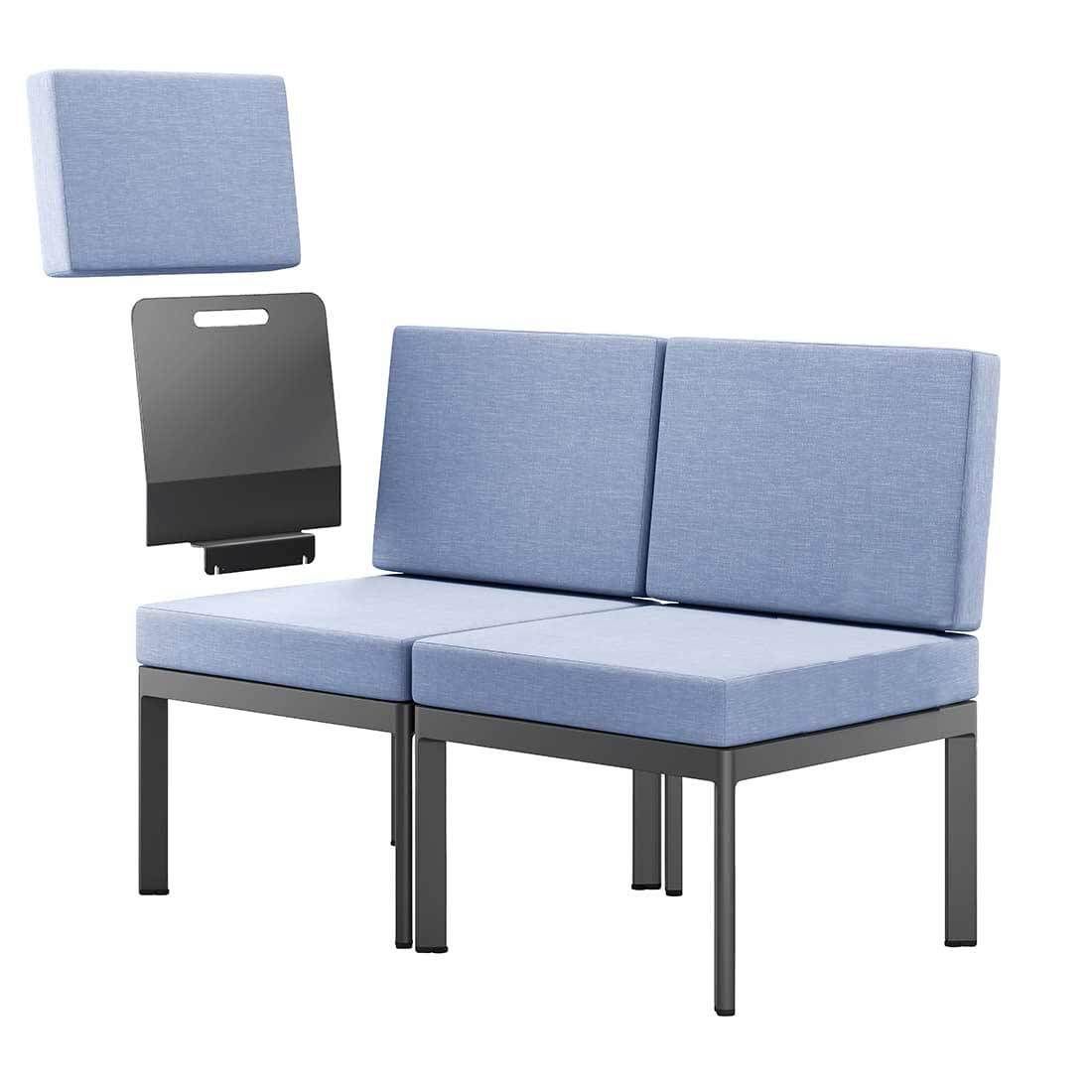 Nærbilde av ramme på Hagesofa Lugo aluminium/Sunproof - Sieger