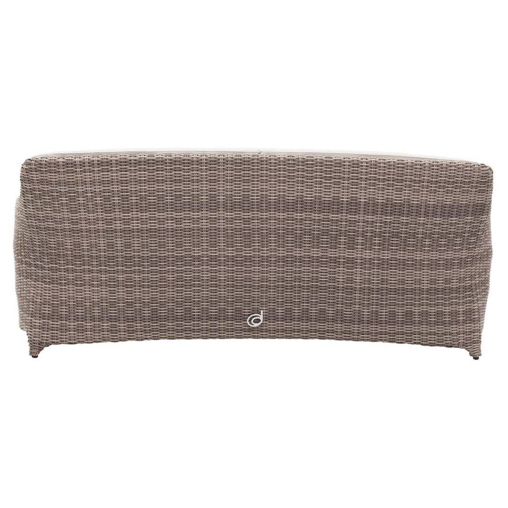 Montert Hagesofa Luxor polyrotting 208 cm på terrasse