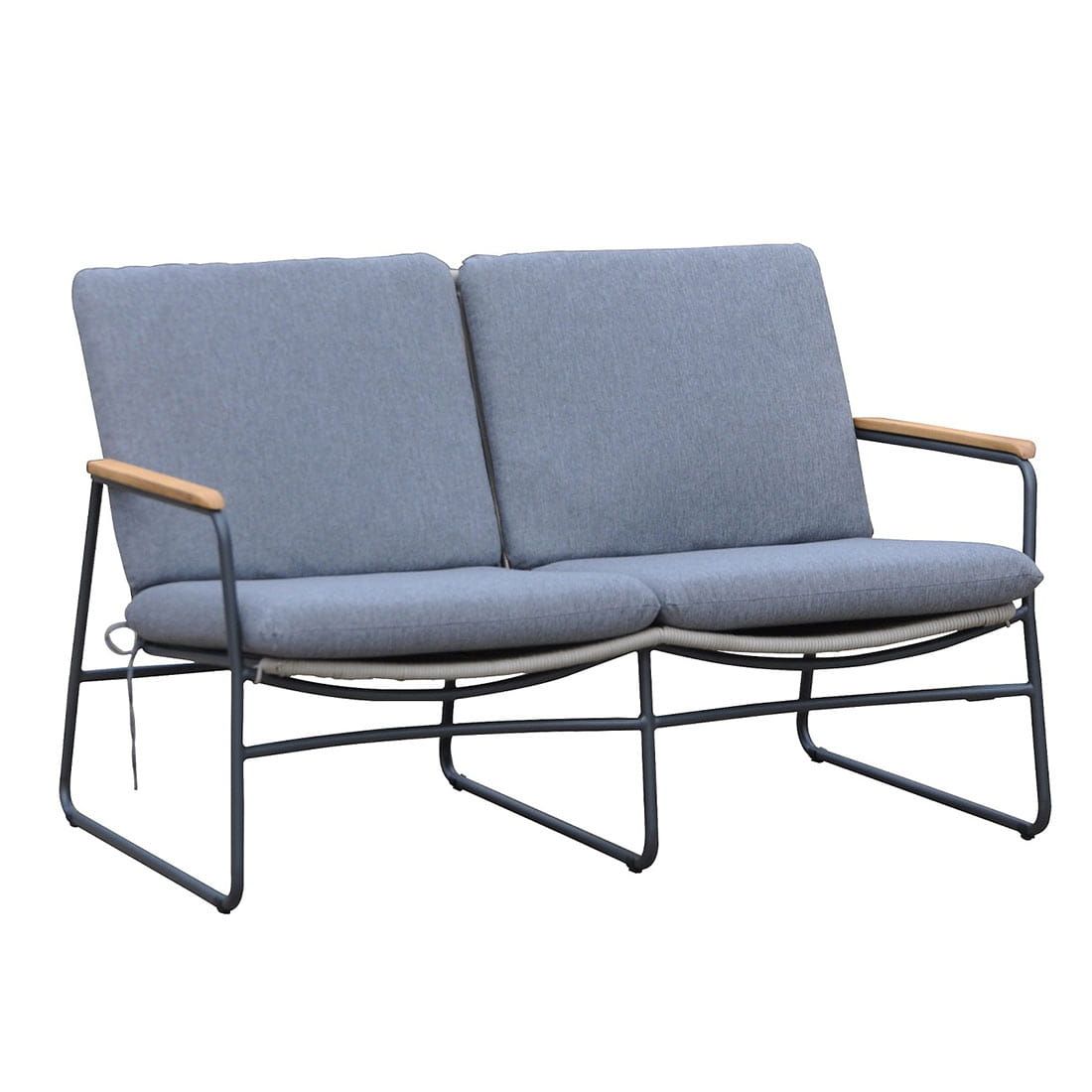 Hagesofa Maranello stål/tau 130 cm bakside