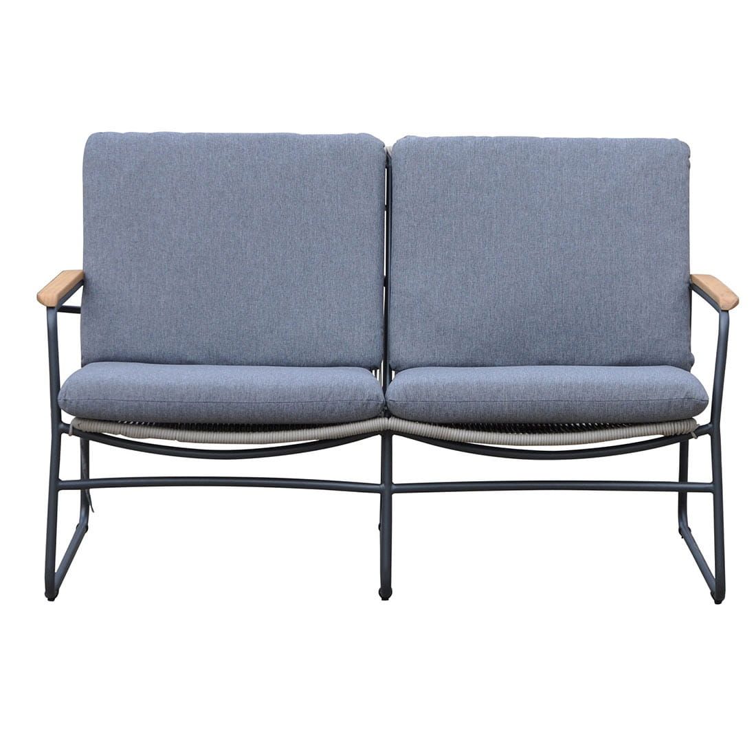 Detalj av hagesofa Maranello stål/tau 130 cm tau materiale