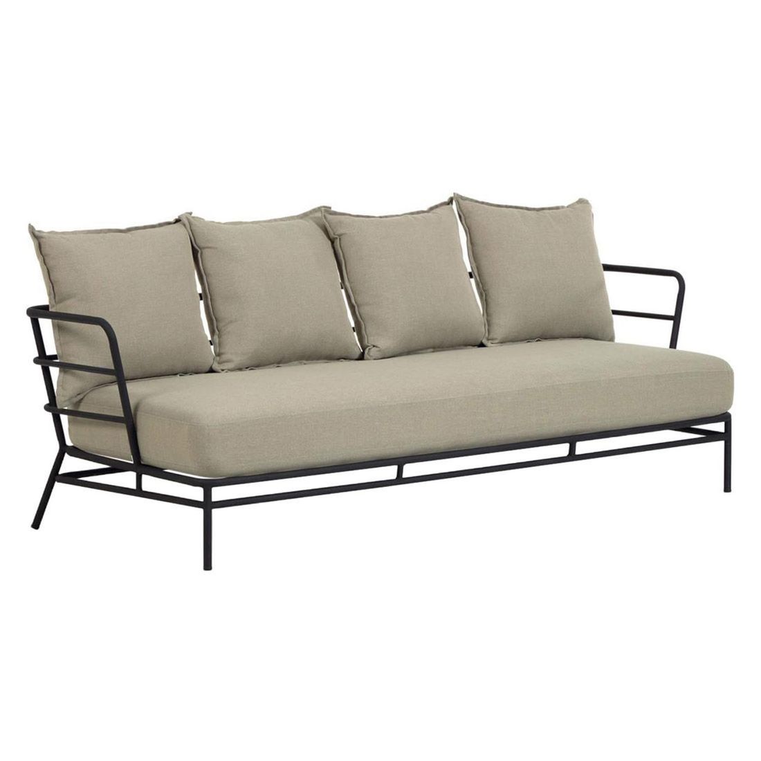 Hagesofa Mareluz stål/polyester 197x75 cm bakside
