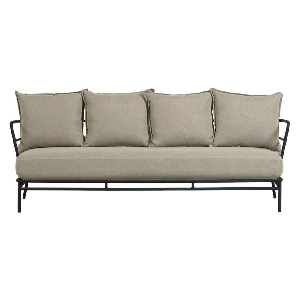 Hagesofa Mareluz stål/polyester 197x75 cm montert i uteområde