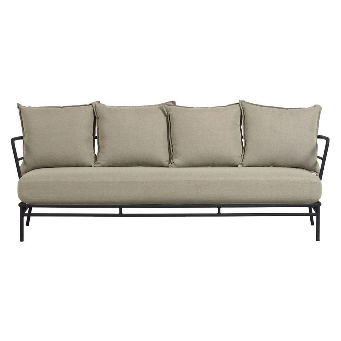 Hagesofa Mareluz stål/polyester 197x75 cm montert i uteområde