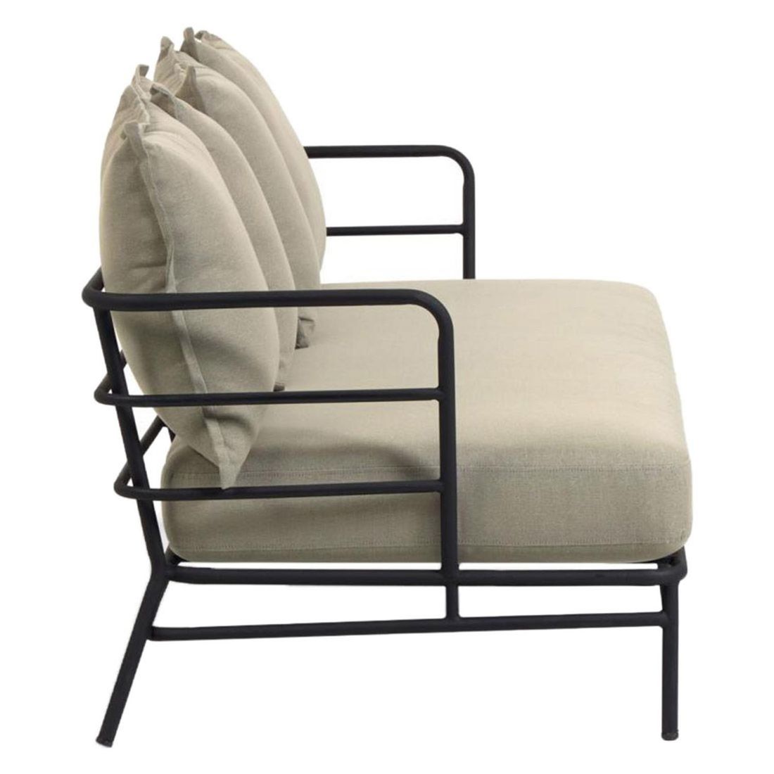 Hagesofa Mareluz stål/polyester 197x75 cm nærbilde av stoff