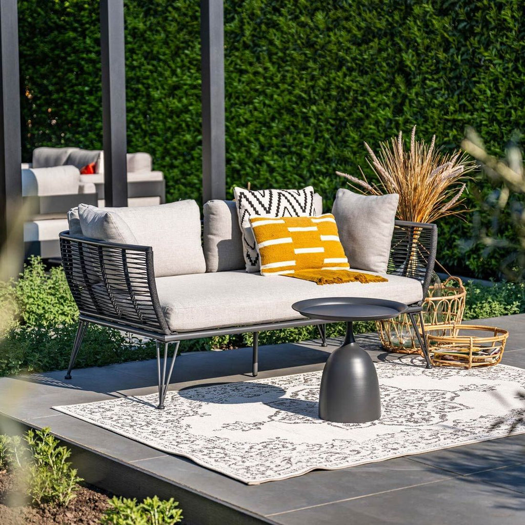 Hagesofa Melissa aluminium tau 175 cm detalj av tauverk
