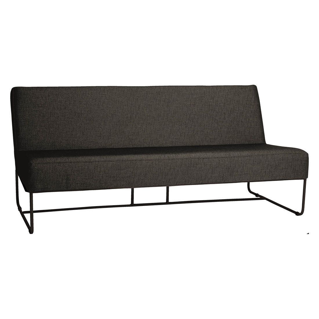 Hagesofa Mia rustfritt stål/utestoff 160 cm bakside