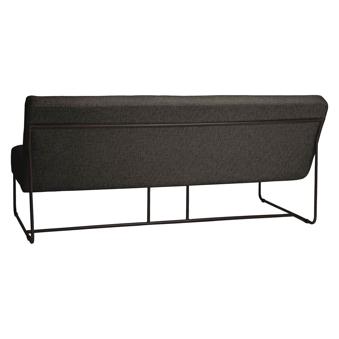 Detalj av stoff og ramme på Hagesofa Mia rustfritt stål/utestoff 160 cm