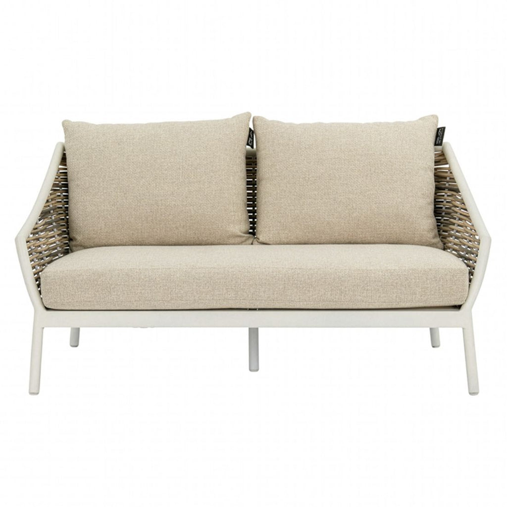 Hagesofa Milou aluminium/polyrotting 145 cm montert på terrasse