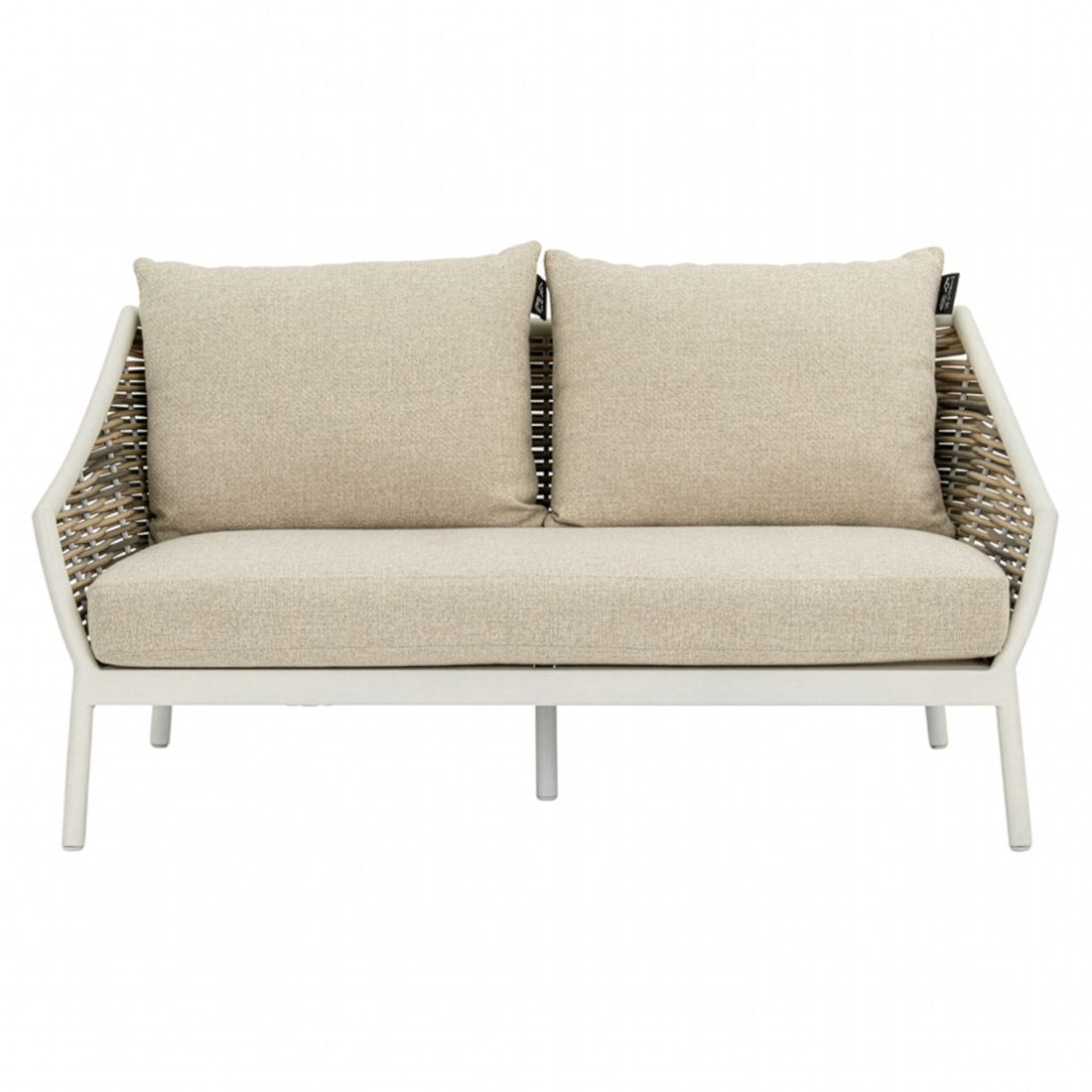 Hagesofa Milou aluminium/polyrotting 145 cm montert på terrasse