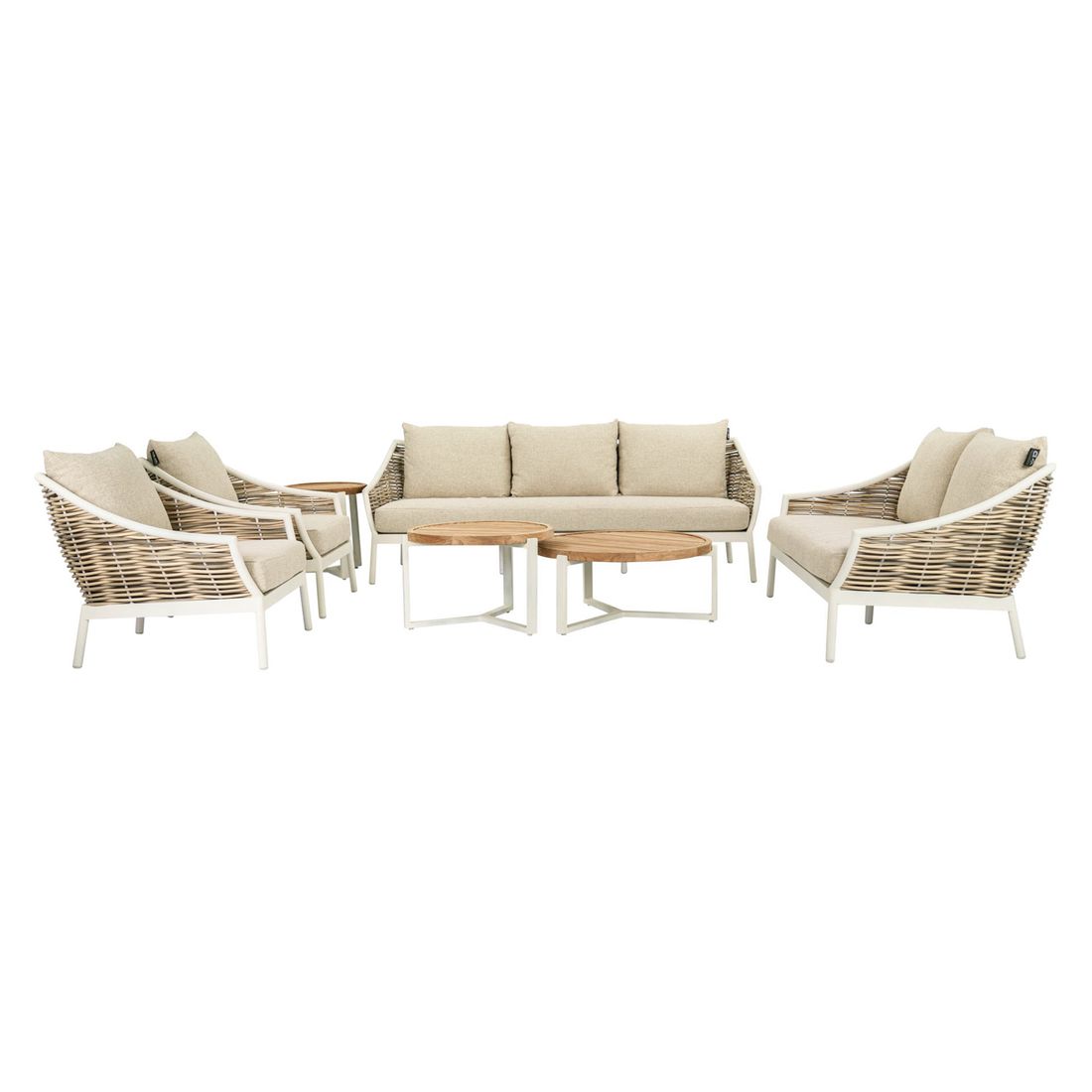 Hagesofa Milou aluminium/polyrotting 145 cm med puter