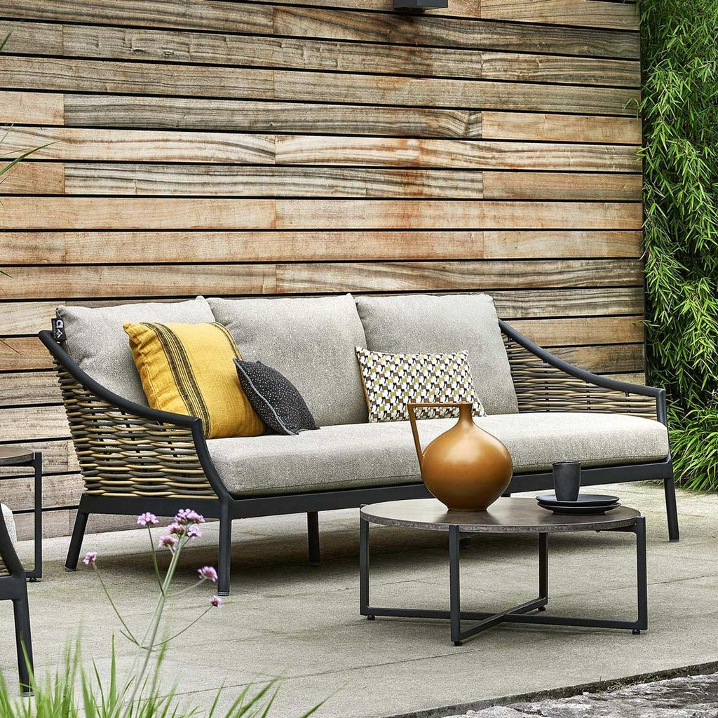 Hagesofa Milou aluminium/polyrotting 203 cm bakside