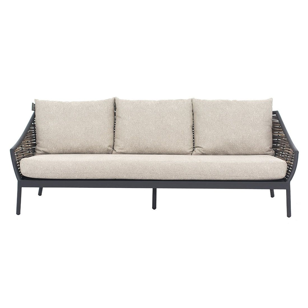Detalj av Bee Wett stoff på Hagesofa Milou aluminium/polyrotting