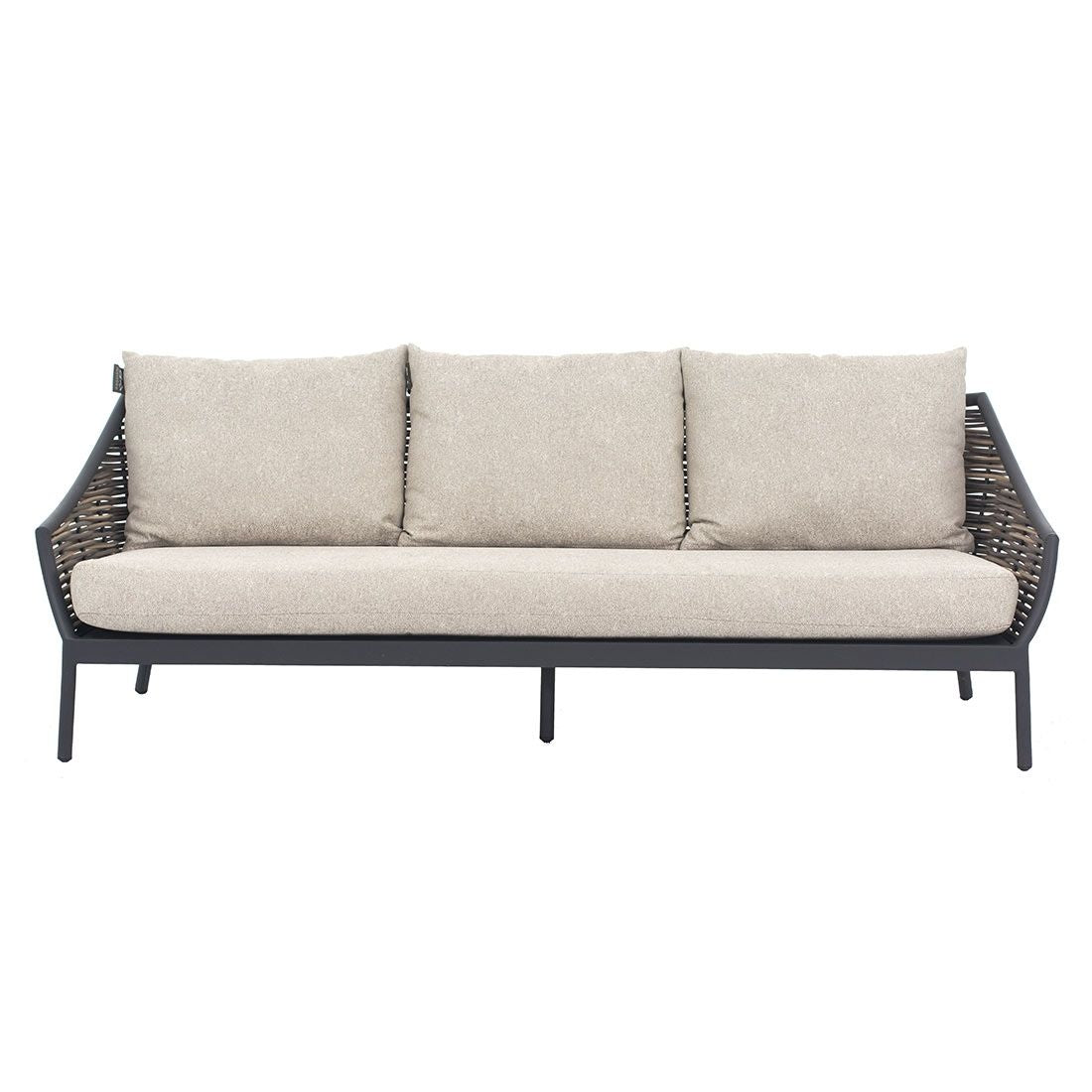 Detalj av Bee Wett stoff på Hagesofa Milou aluminium/polyrotting
