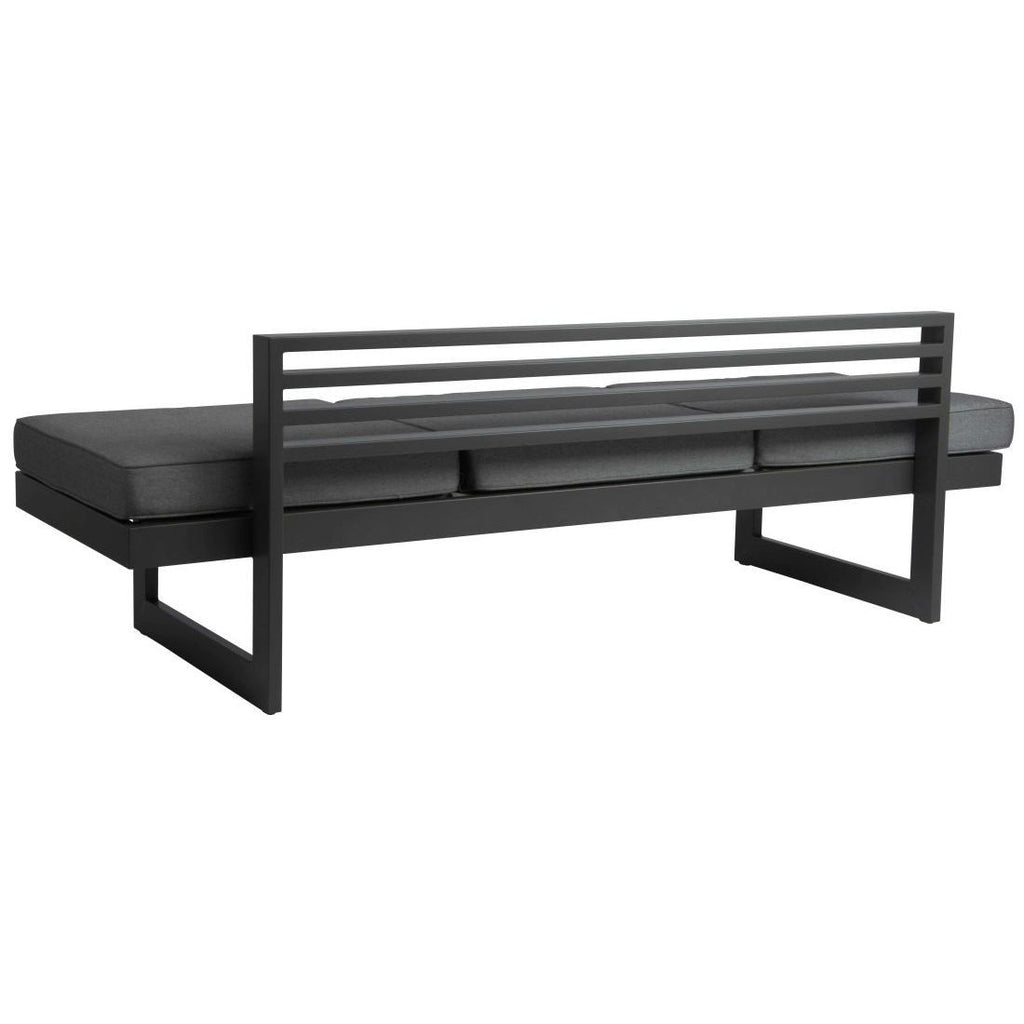 Hagesofa New Holly regulerbar aluminium/utestoff 216 cm detalj av stoff