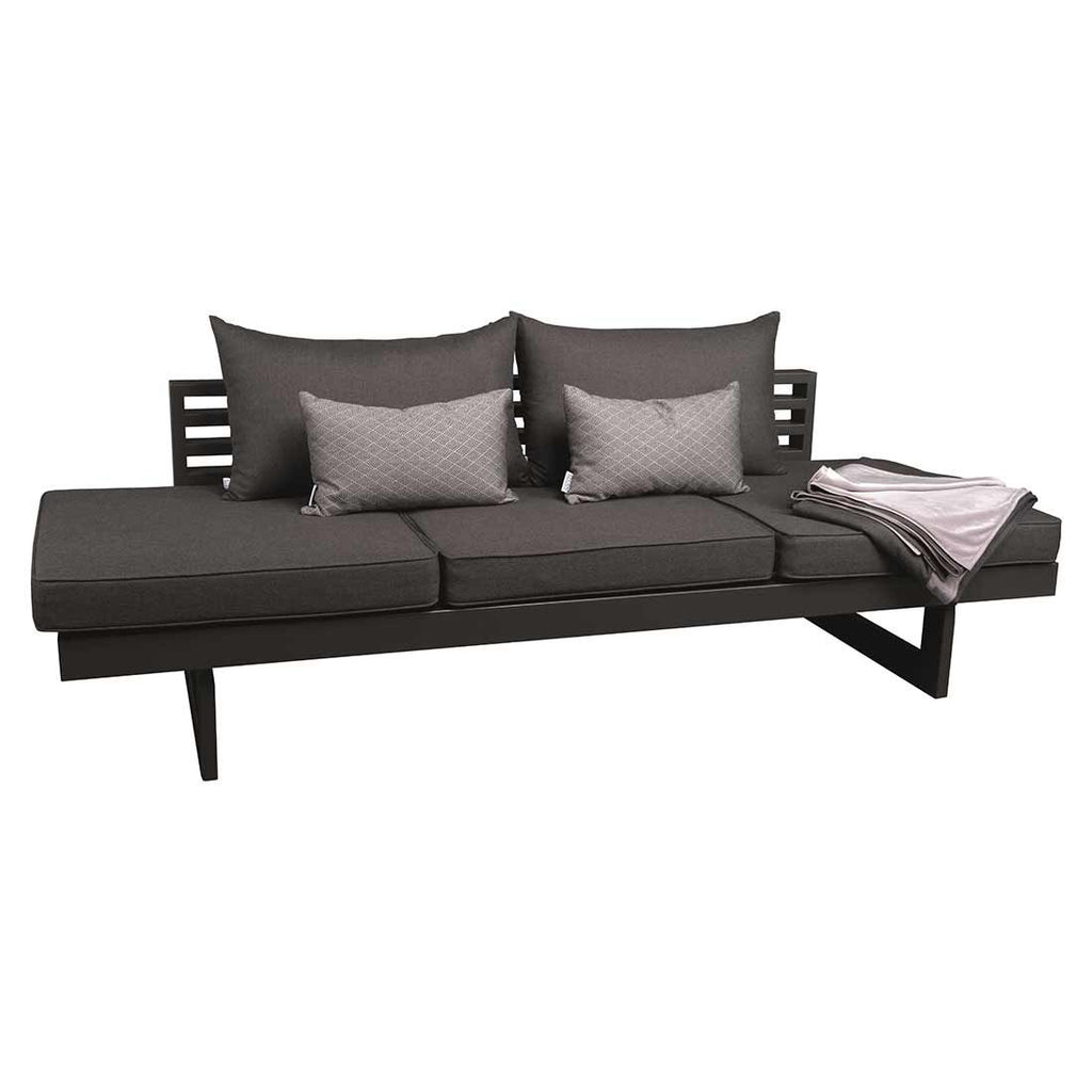 Hagesofa New Holly regulerbar aluminium utestoff 216 cm forfra