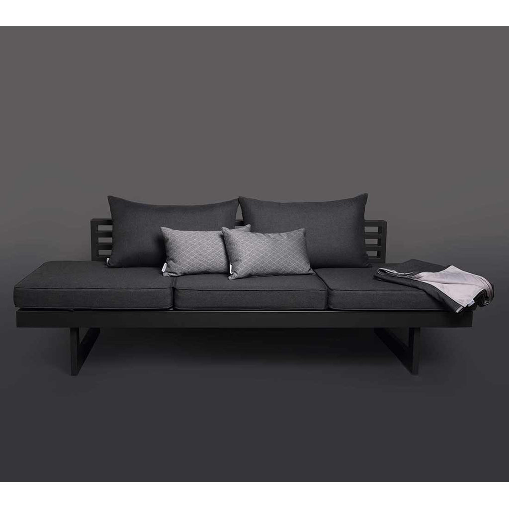 Hagesofa New Holly regulerbar aluminium utestoff 216 cm detalj av stoff