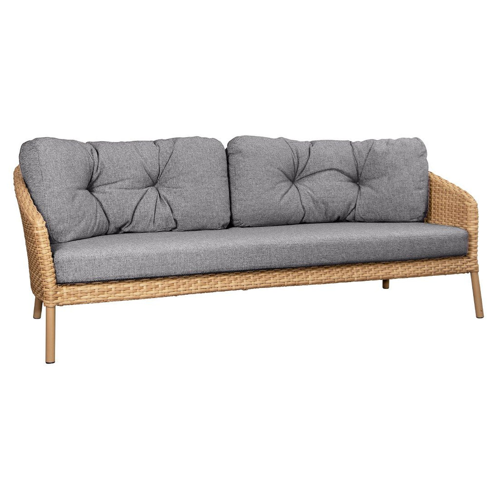 Hagesofa Ocean aluminium/flettverk 202 cm forfra