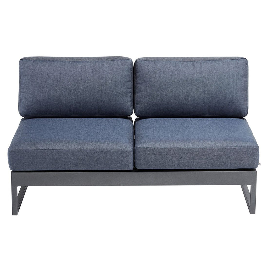 Montert Hagesofa Ocean Skid Platform aluminium 135 cm antrasitt i hage