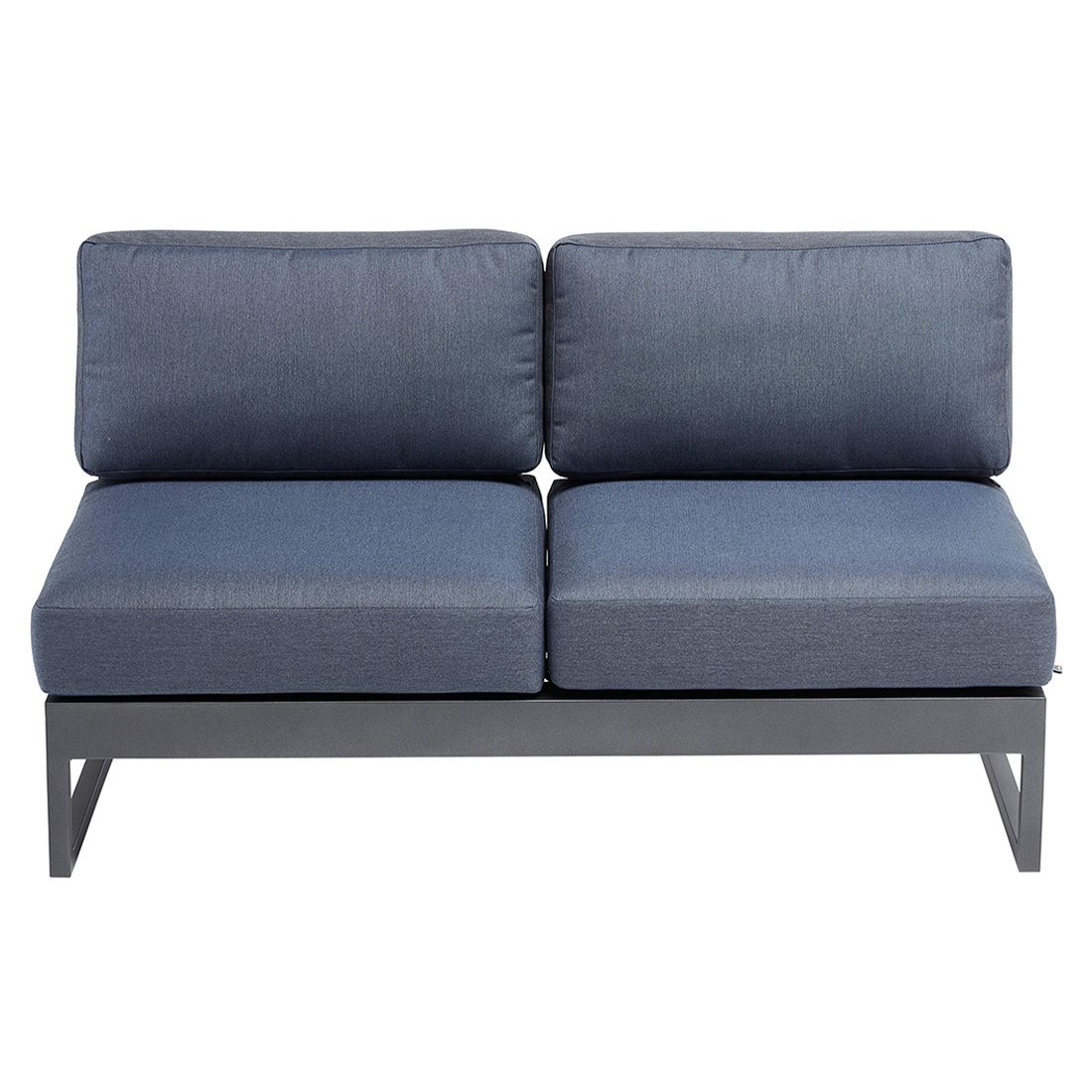 Montert Hagesofa Ocean Skid Platform aluminium 135 cm antrasitt i hage