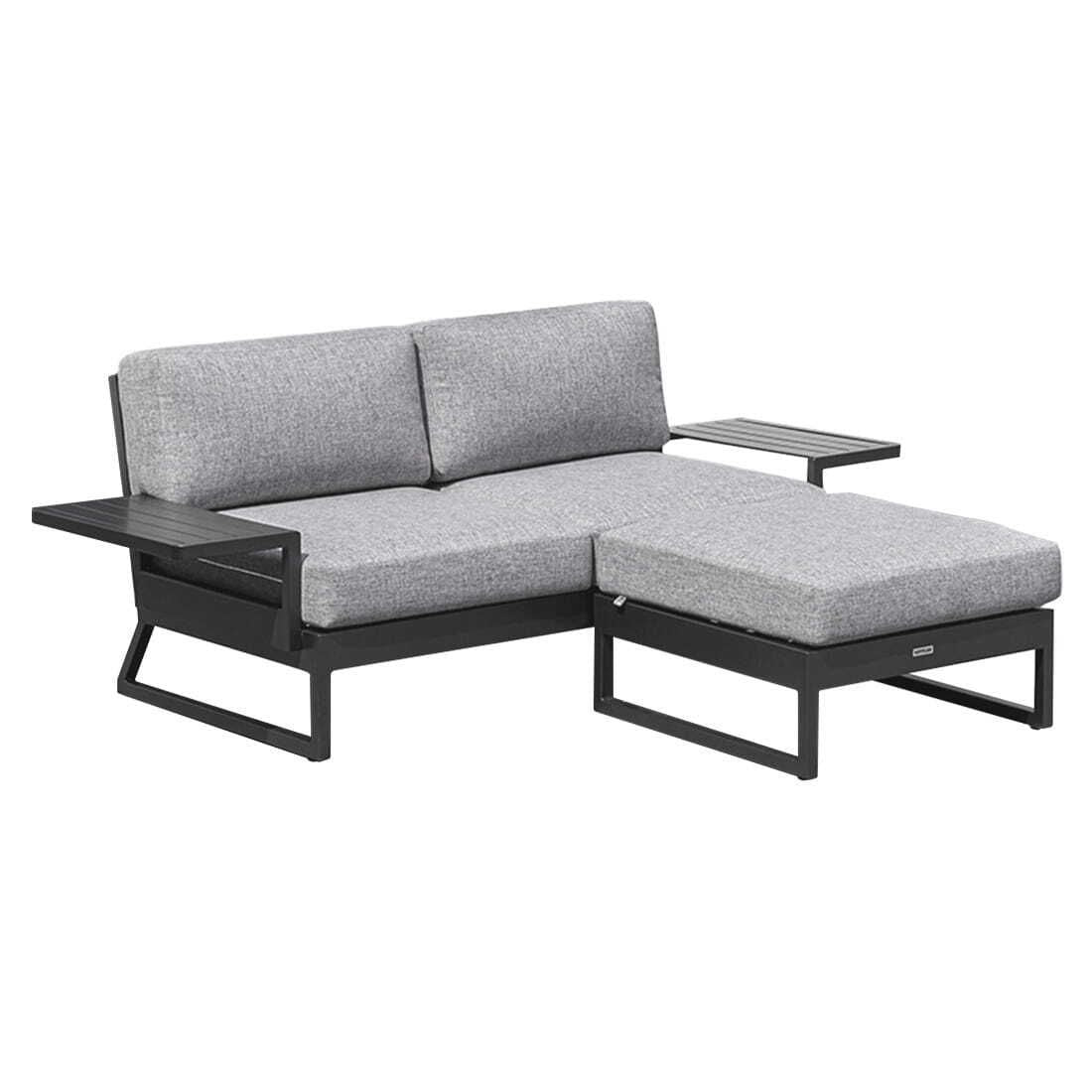 Montert Hagesofa Ocean Skid Platform med loungetaburett i hage