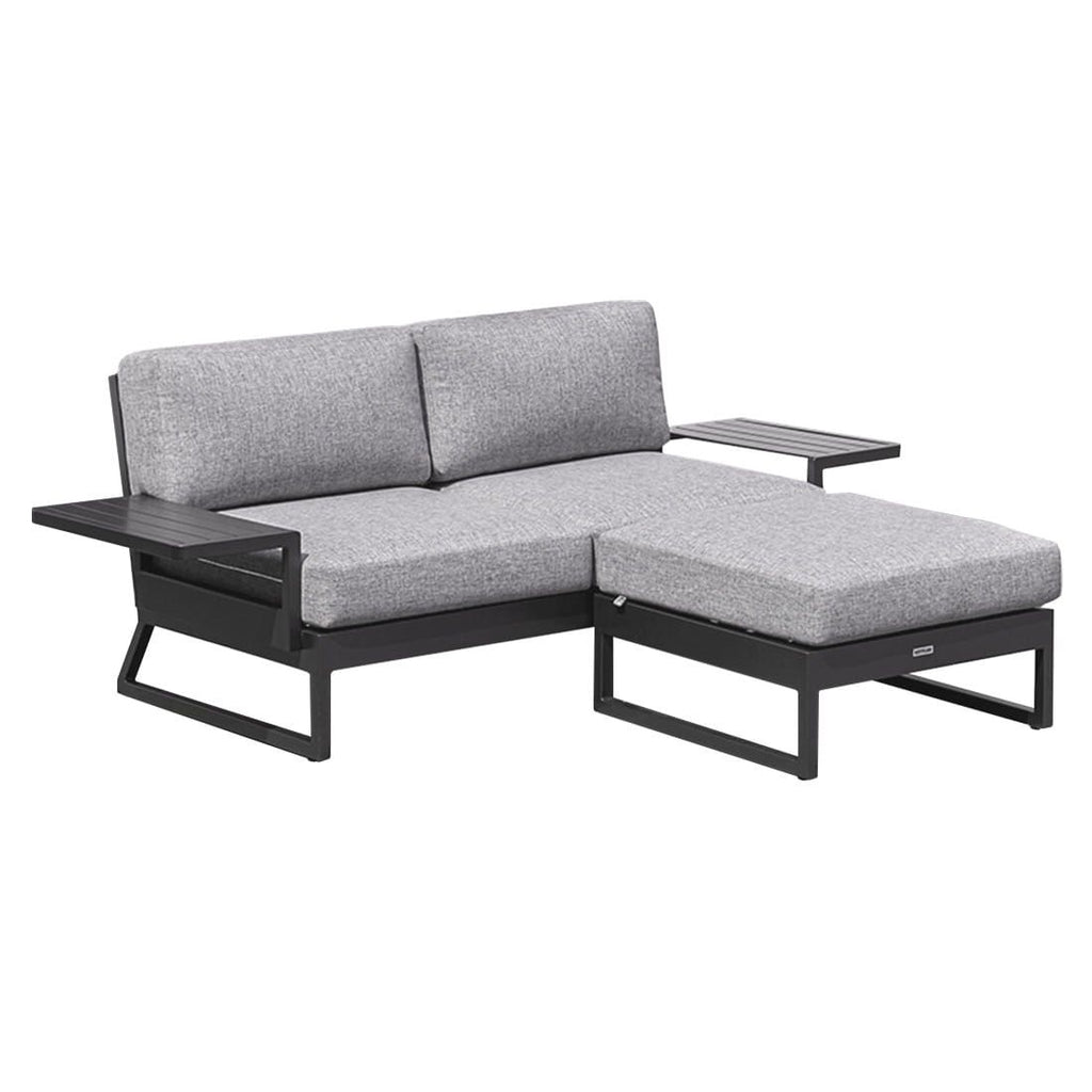 Montert Hagesofa Ocean Skid Platform med loungetaburett i hage