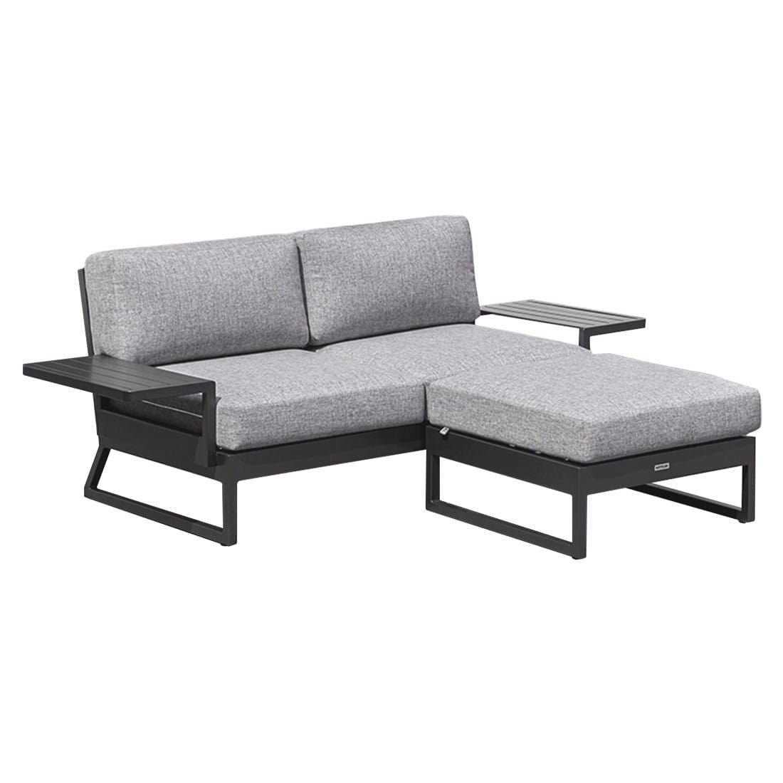 Montert Hagesofa Ocean Skid Platform med loungetaburett i hage