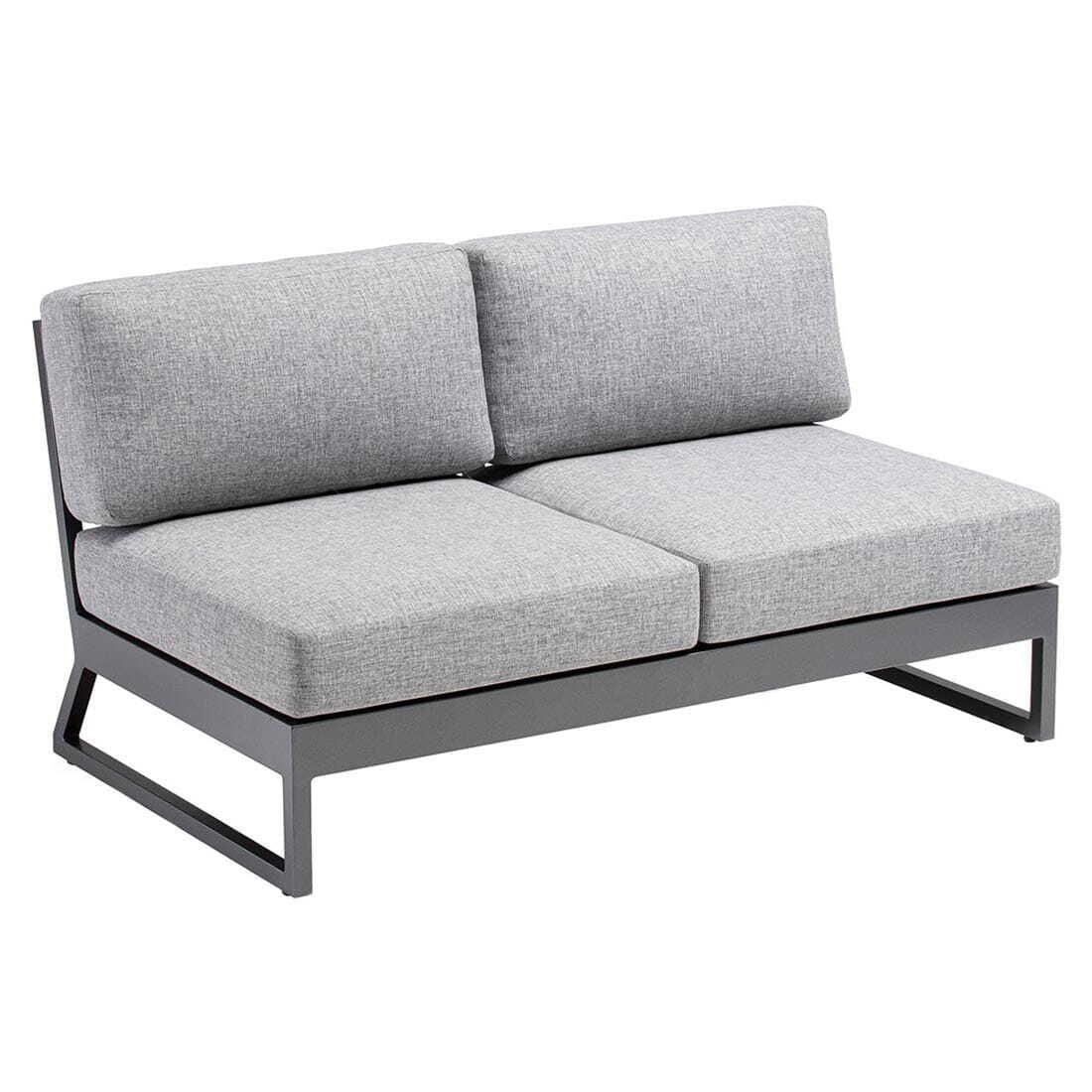 Nærbilde av aluminiumramme på Hagesofa Ocean Skid Platform aluminium/olefin 135 cm