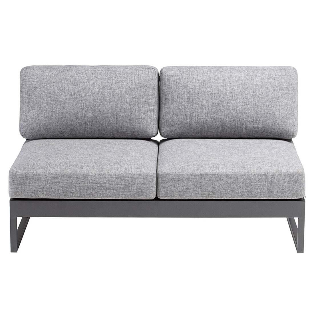 Hagesofa Ocean Skid Platform aluminium/olefin 135 cm i sollys