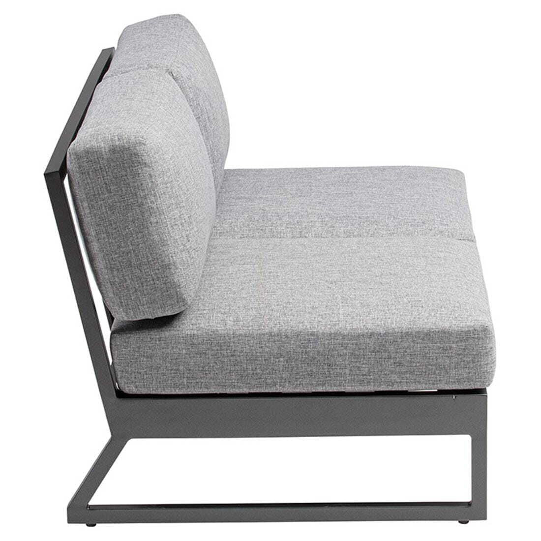 Hagesofa Ocean Skid Platform aluminium/olefin 135 cm i moderne uteområde
