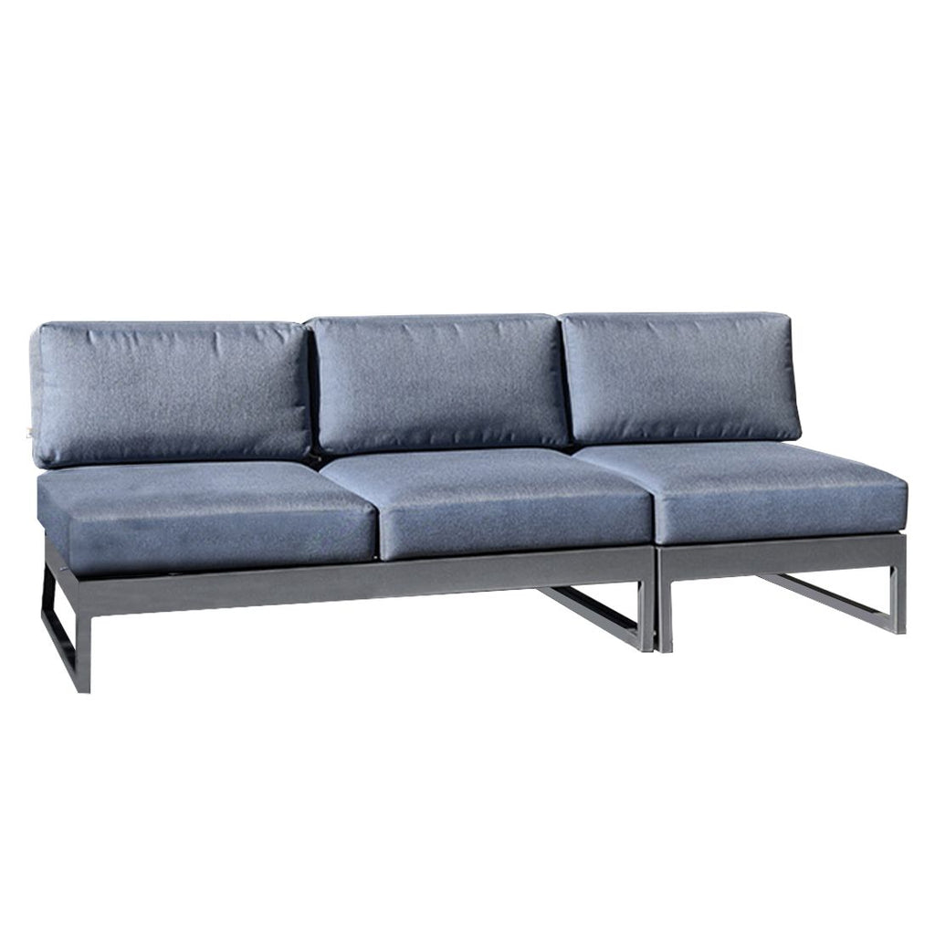 Hagesofa Ocean Skid Platform aluminium 202,5 cm sett bakfra