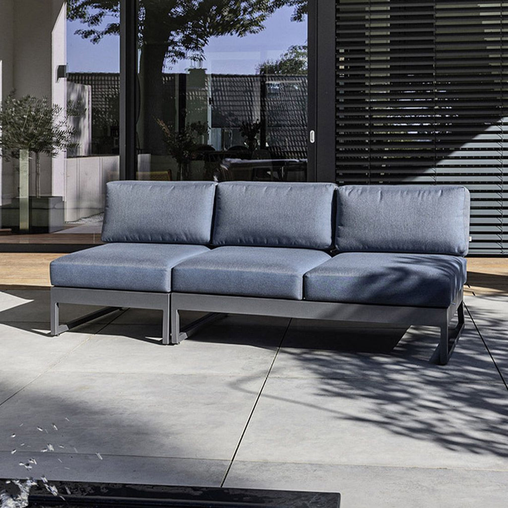 Hagesofa Ocean Skid Platform aluminium 202,5 cm sett forfra