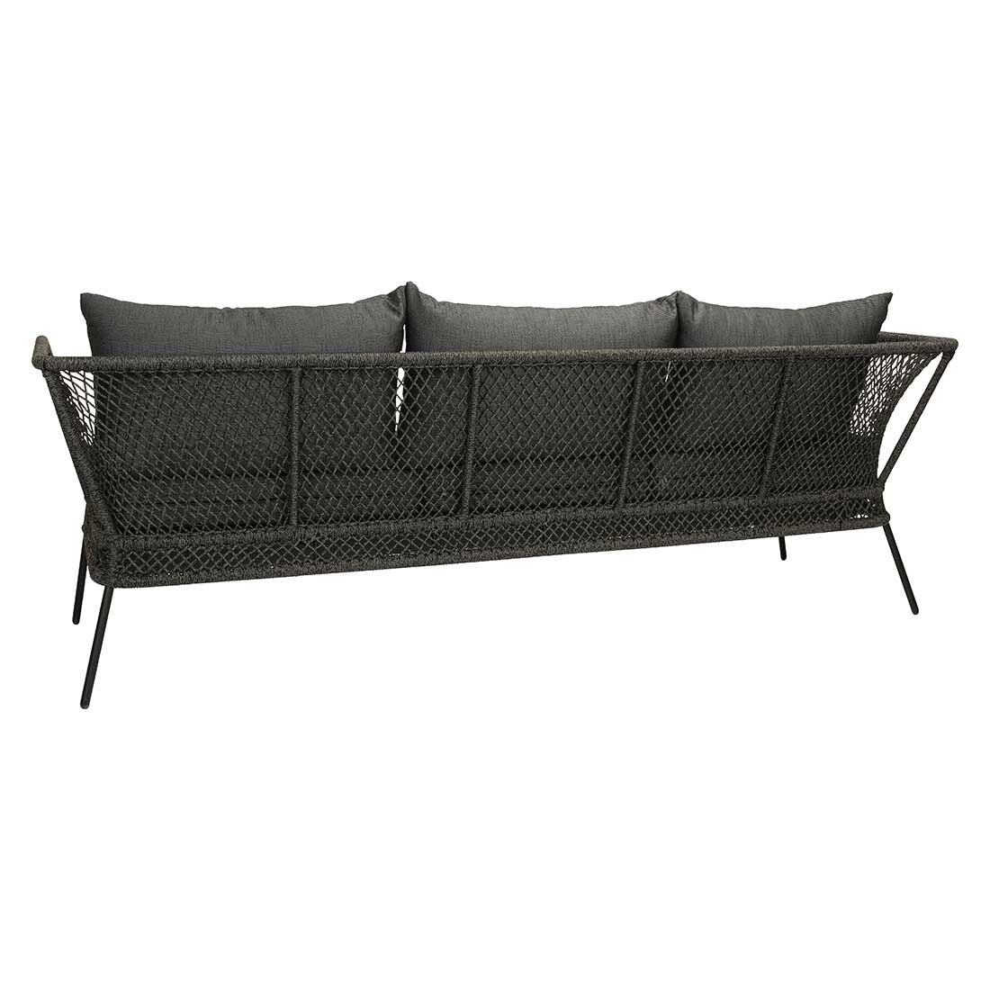Detalj av tauverk på Hagesofa Odea justerbar aluminium/tau 244 cm