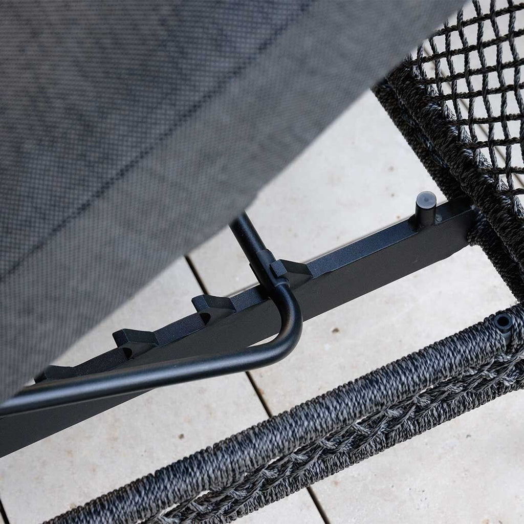 Hagesofa Odea justerbar aluminium/tau 244 cm sett fra siden