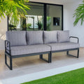 Hagesofa Pandora aluminium/polyester 236 cm forfra