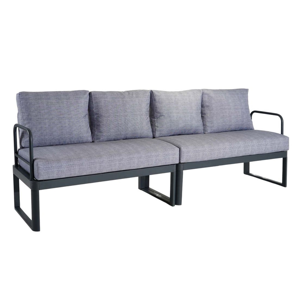 Hagesofa Pandora aluminium/polyester 236 cm bakside