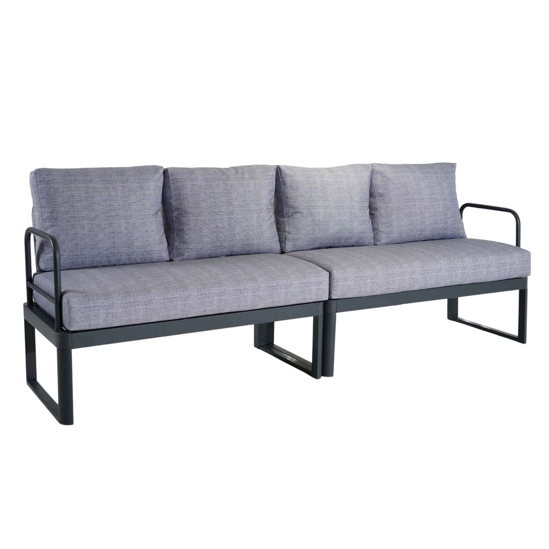 Hagesofa Pandora aluminium/polyester 236 cm bakside