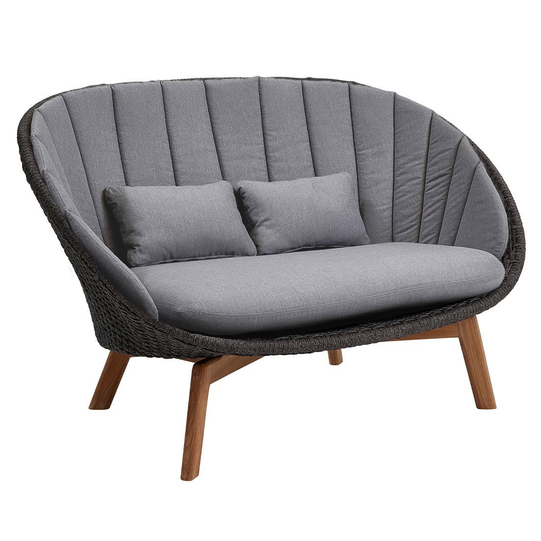 Hagesofa Peacock resirkulert teak tau akryl 151 cm fra Cane-Line for terrassen