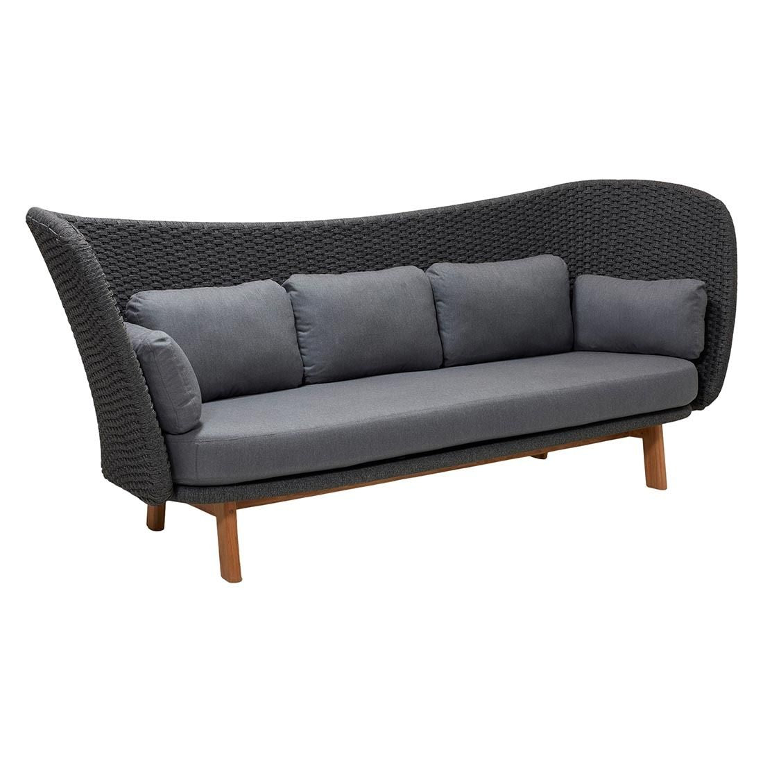 Hagesofa Peacock Wing teak/tau 248 cm sett bakfra