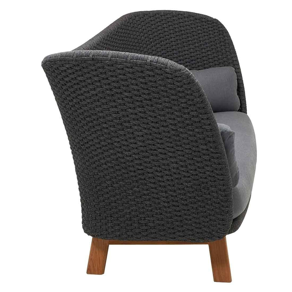 Montert Hagesofa Peacock Wing teak/tau 248 cm med puter