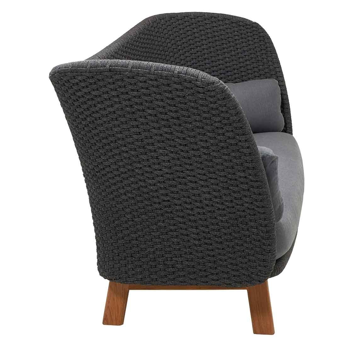 Montert Hagesofa Peacock Wing teak/tau 248 cm med puter