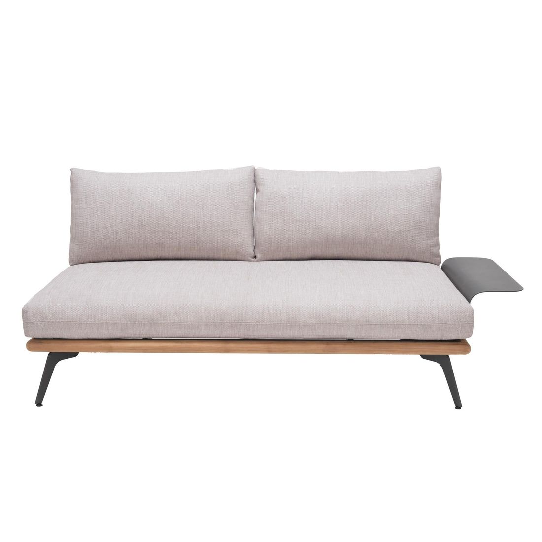 Hagesofa Pearl aluminium teak olefin 180 cm bakside