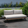 Hagesofa Pearl aluminium teak olefin 180 cm forfra