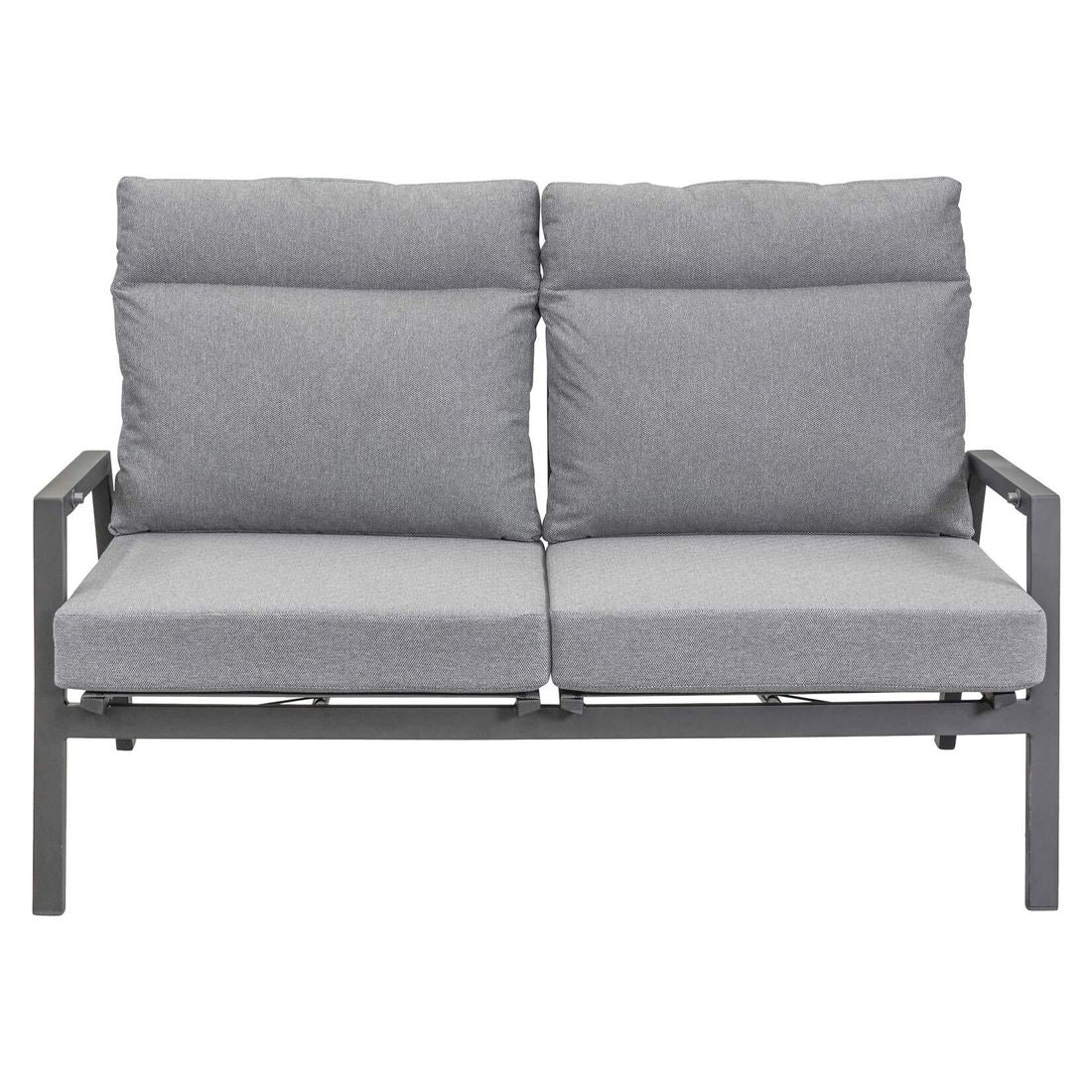 Nærbilde av stoff og ramme på Hagesofa Perth regulerbar rygg aluminium 152 cm - OUTLIV